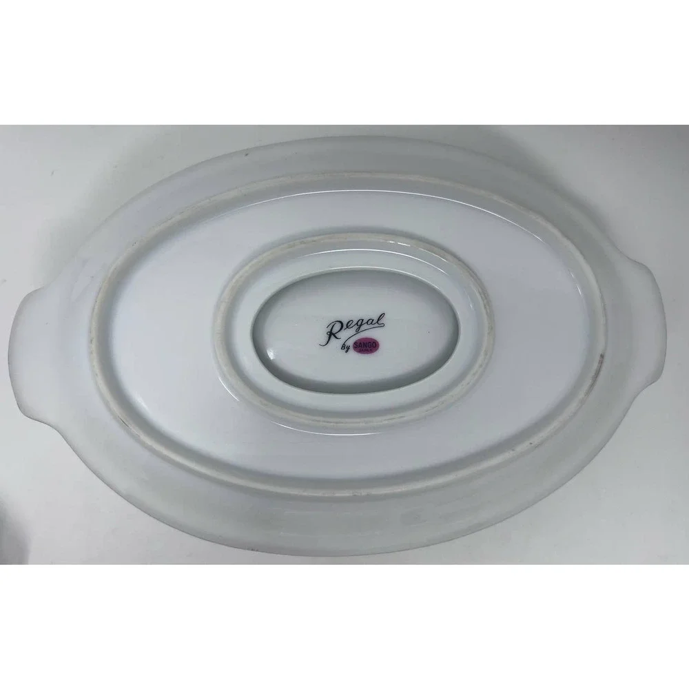 Regal by Sango Japan Gravy Boat Attached Under Plate Double‎ Pour Spout Bowl
